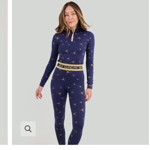 Women's Navy Star-Print Leggings. XS/S